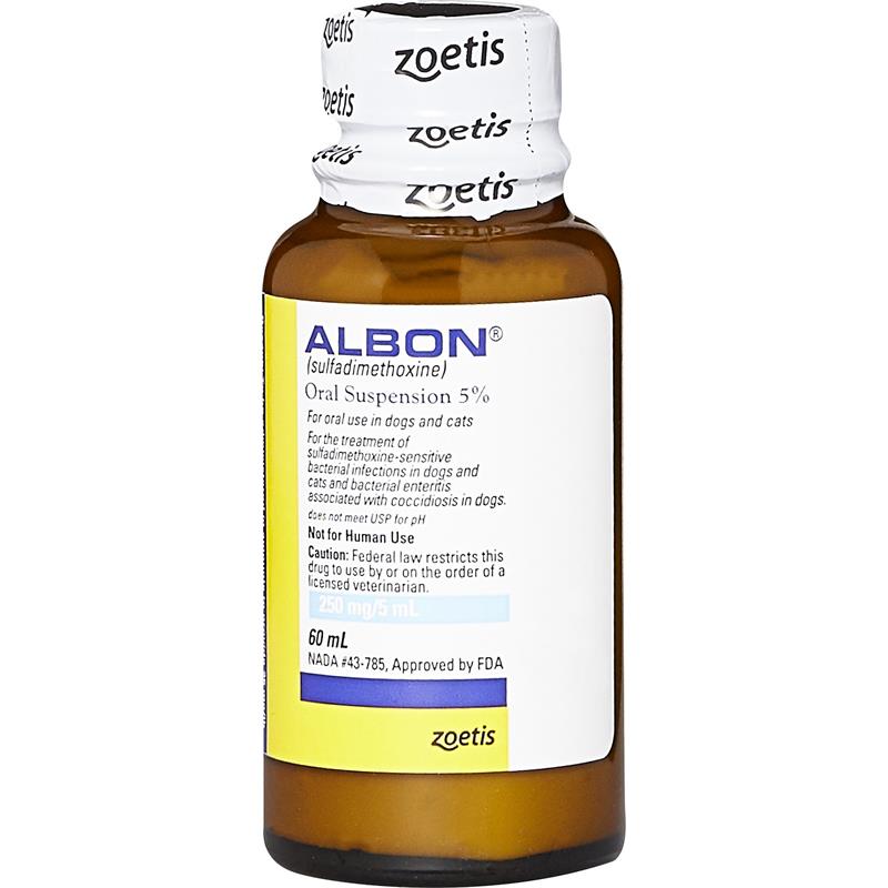 Albon liquid for dogs and cats Albon 5 Oral Suspension 2 Oz