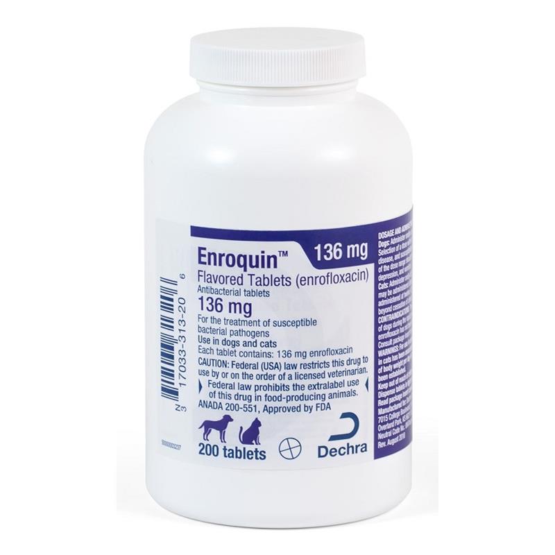 Enrofloxacin 136 mg. Flavored Tablets for Dogs and Cats Allivet Pet