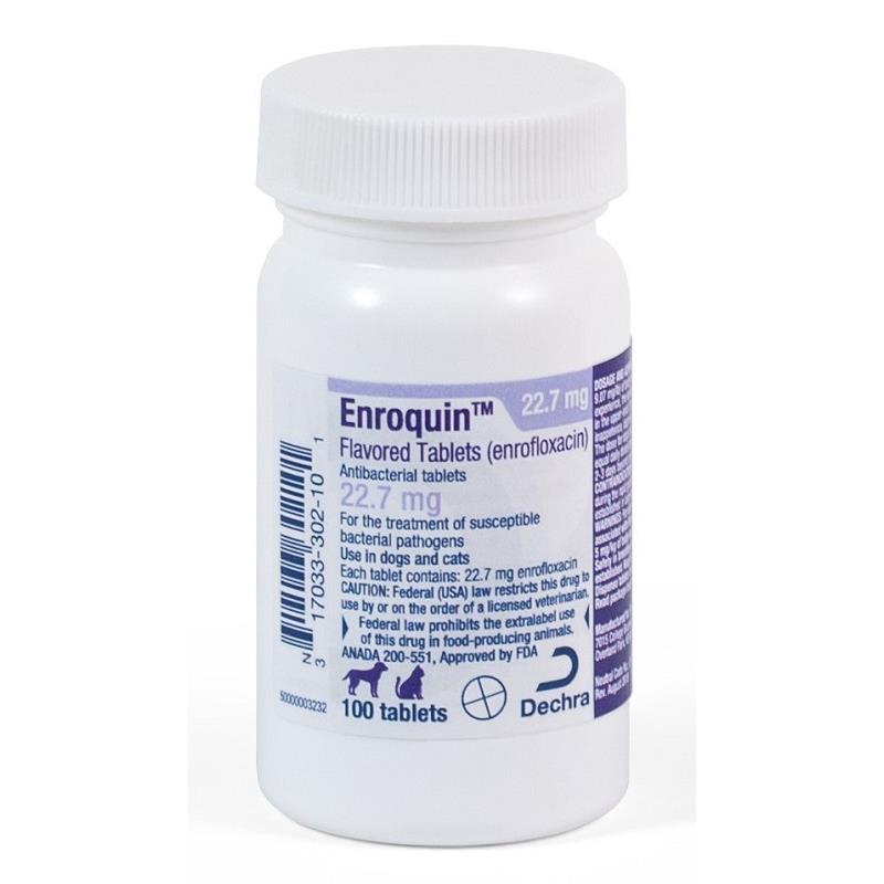 Enrofloxacin 22.7 mg Flavored Tablets for Dogs and Cats Allivet Pet