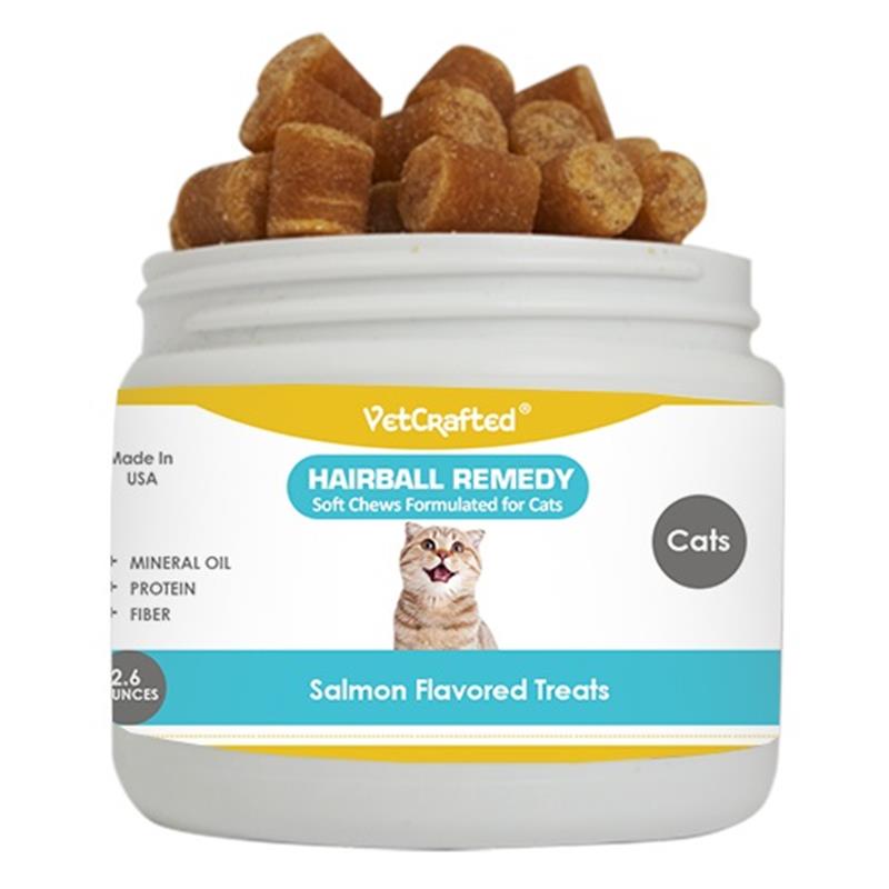 VetCrafted Hairball Remedy for Cats Salmon Flavored Treats 2.6 Oz