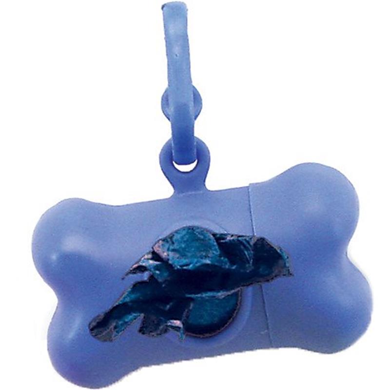 Blue Clip-On Dog Waste Bag Dispenser