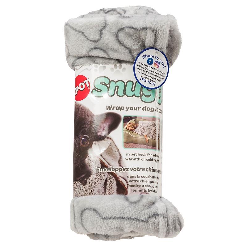 Snuggler Pet Blanket gray blanket with black pawprints
