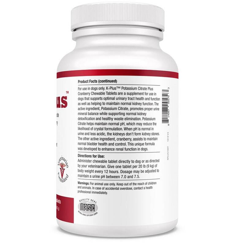 KPlus Potassium Citrate Plus Cranberry Urinary Health Support for Dogs