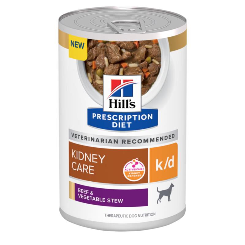 Hill's Prescription Diet k/d Kidney Care Beef & Vegetable Stew Wet Dog Food, 12 x 12.5 oz cans