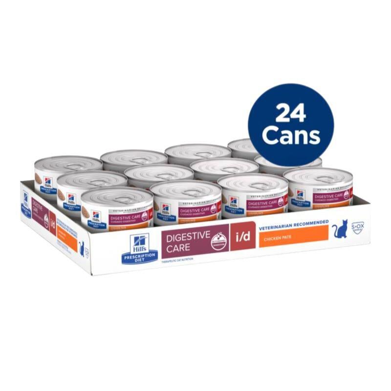 Hill's Prescription Diet i/d Digestive Care with Chicken Canned Cat Food, 24 x 5.5 oz cans