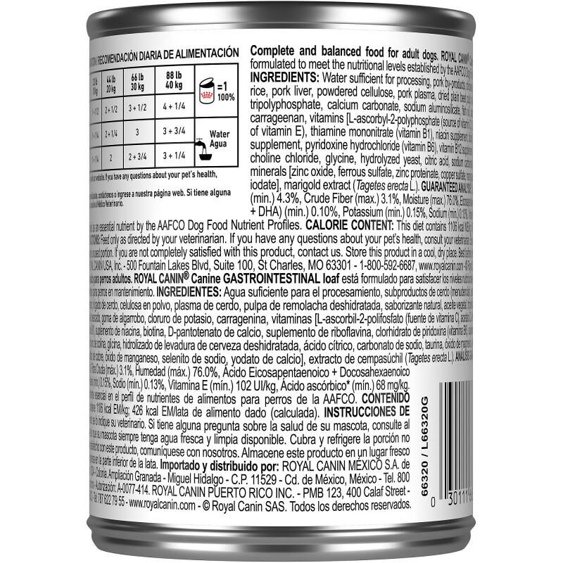 Royal Canin Veterinary Diet Adult Gastrointestinal Loaf Canned Dog Food, 24 x 13.5 oz cans