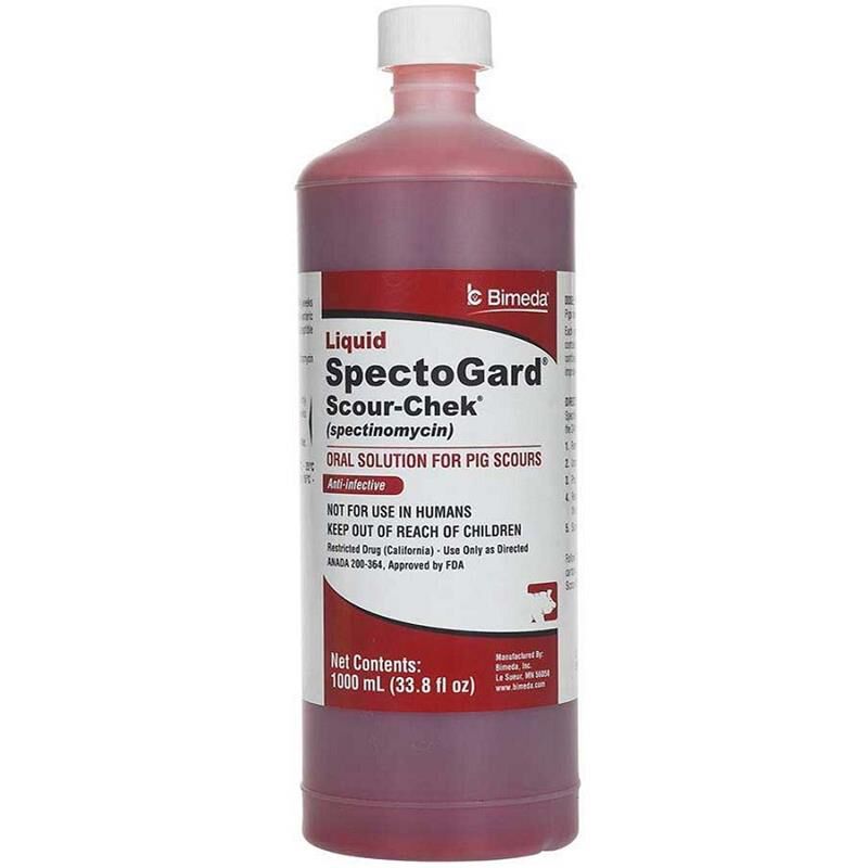 SpectoGard Scour-Chek (spectinomycin) Oral Solution for Pig Scours, 1000 ml
