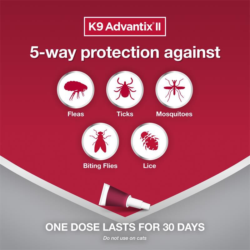 K9 Advantix II for Dogs 11 - 20 lbs Teal, 1 Month Supply