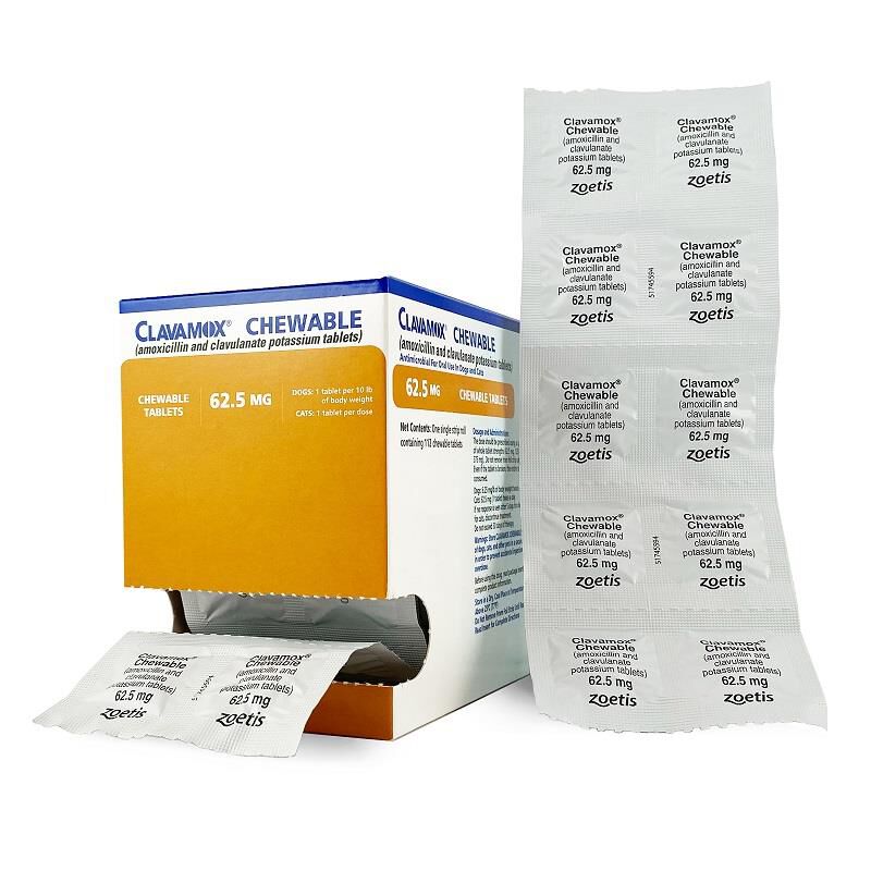 Clavamox Chewable Tablet, 62.5 mg