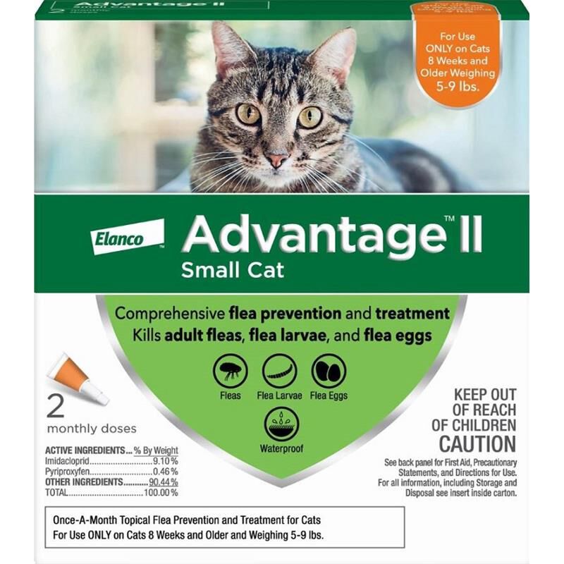Advantage II for Cats 5-9 lbs Orange, 2 Month Supply