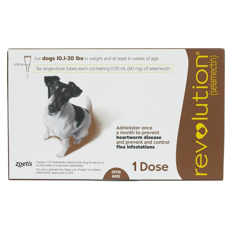 Revolution for Dogs 10.1-20 lbs Brown, 1 Month Supply