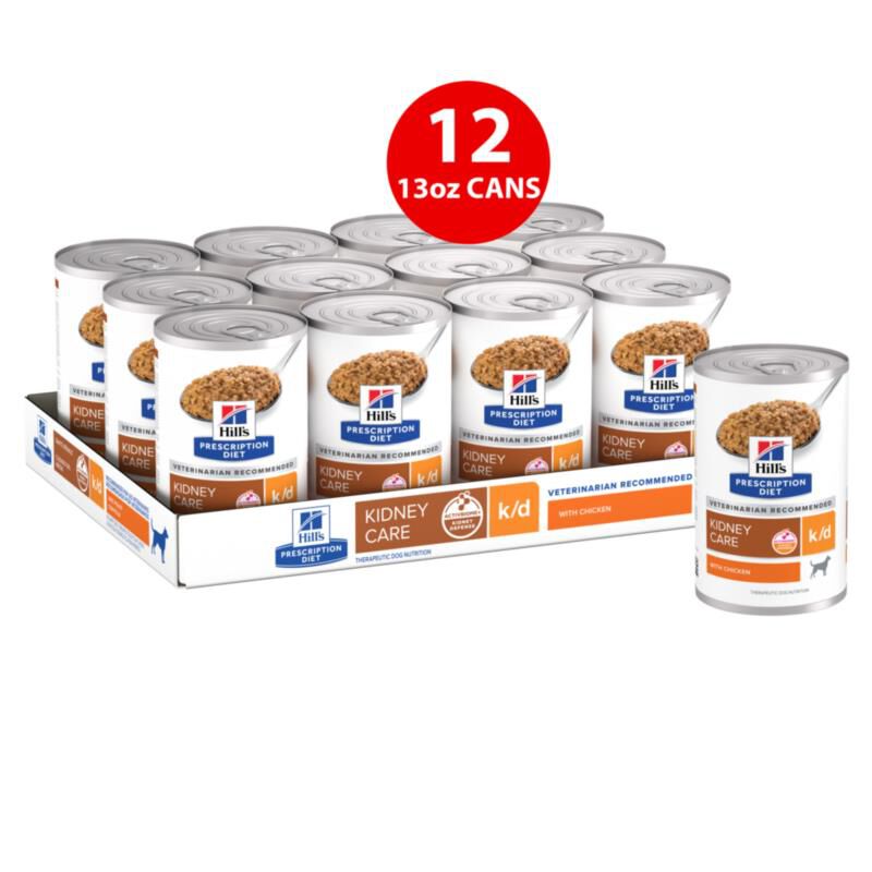 Hill's Prescription Diet k/d Kidney Care with Chicken Wet Dog Food, 12 x 13 oz cans