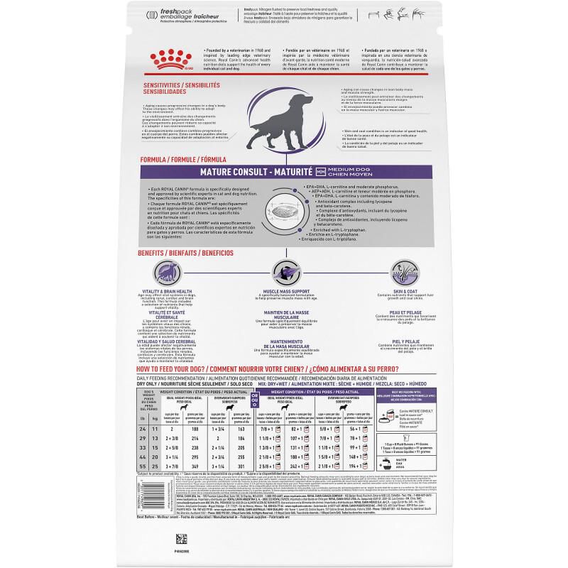 Royal Canin Veterinary Diet Adult Mature Consult Medium Breed Dry Dog Food, 19.8 lb bag
