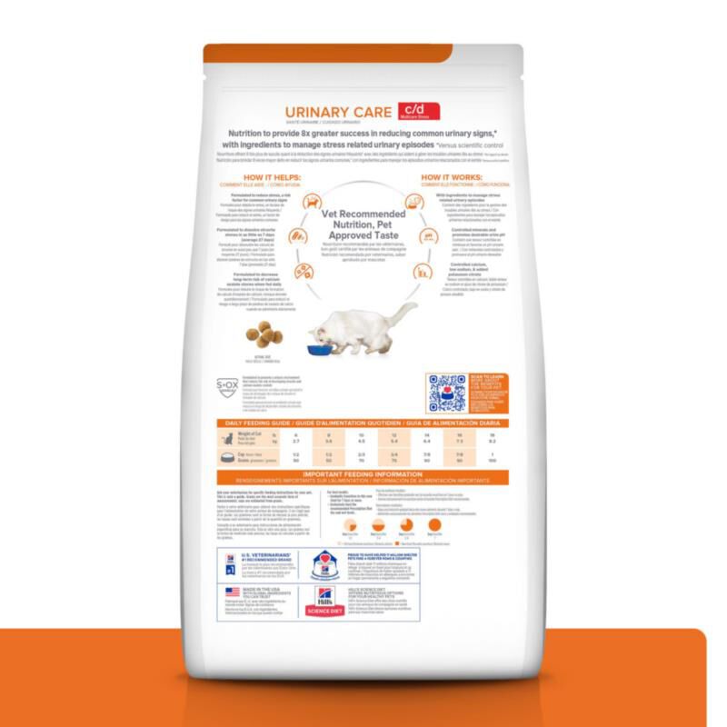 Hill's Prescription Diet c/d Multicare Stress Urinary Care Ocean Fish Flavor Dry Cat Food, 17.6 lbs