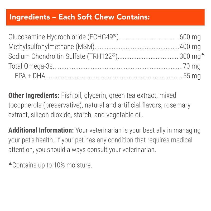 Cosequin Max Strength Joint Supplement for Dogs w/MSM plus Omega-3's, 60 Soft Chews