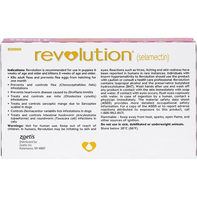 Revolution Topical for Puppies and Kittens under 5 lbs Pink, 3 Month Supply