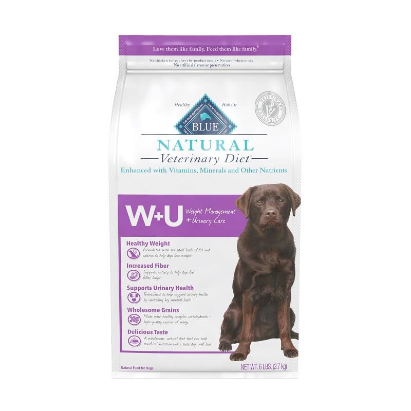 Blue Buffalo Natural Veterinary Diet W+U Weight Management + Urinary Care Dog Food, 6 lbs
