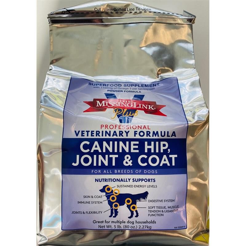 The Missing Link Plus Professional Veterinary Formula Canine Hip, Joint & Coat Supplement, 5 lbs