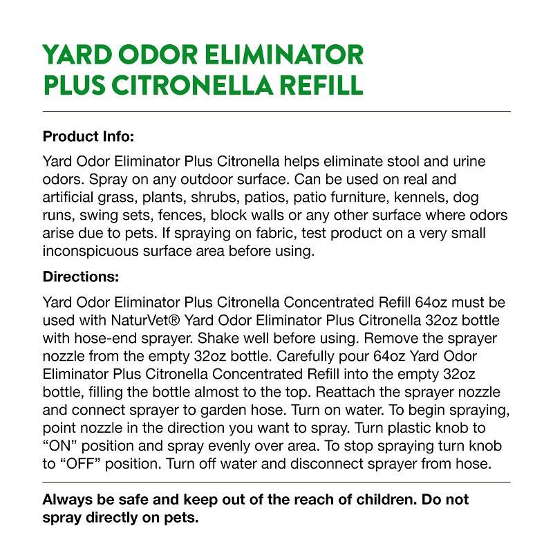 Naturvet yard odor eliminator plus with citronella sale