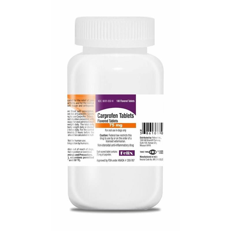 Felix Carprofen Flavored Tablets for Dogs, 75 mg 180 ct