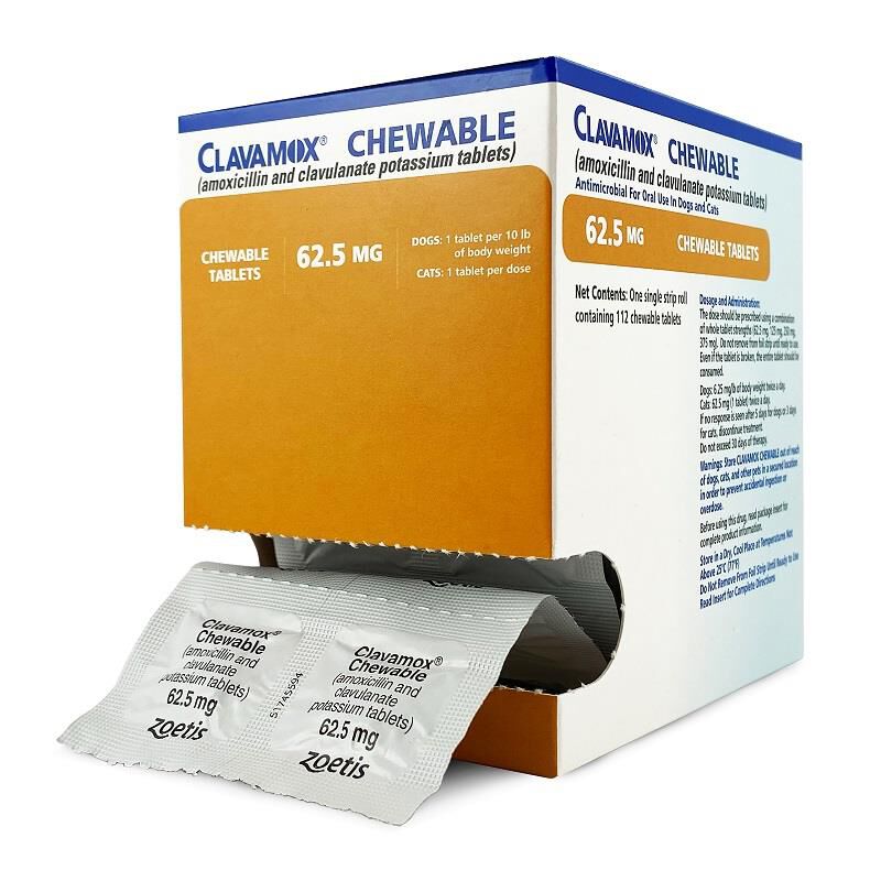 Clavamox Chewable Tablet, 62.5 mg
