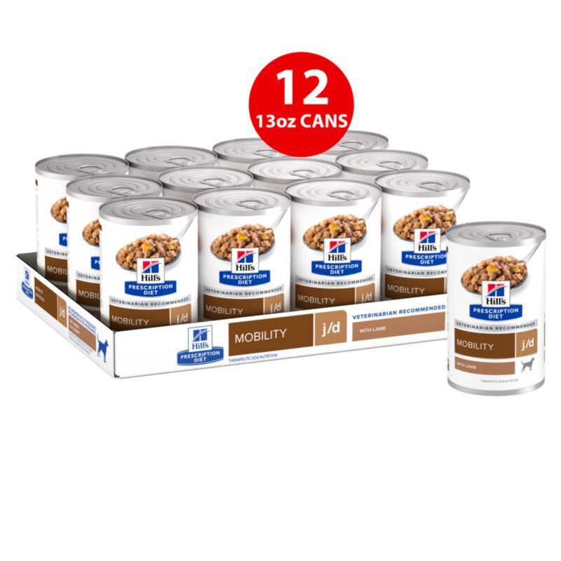 Hill's Prescription Diet j/d Joint Care with Lamb Canned Dog Food, 12 x 13 oz cans