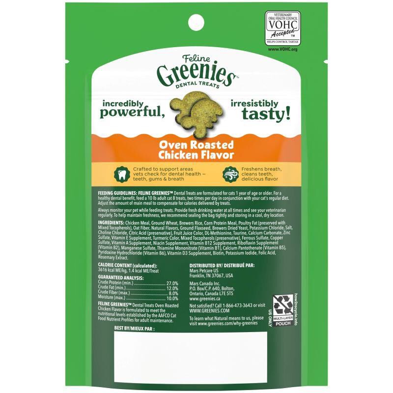 Greenies Dental Treats for Cats, 2.1 oz