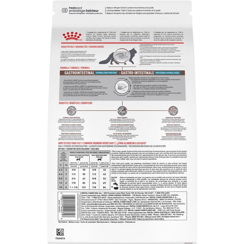 Royal Canin Veterinary Diet Adult Multifunction Gastrointestinal Hydrolyzed Protein Dry Cat Food, 6.6 lb bag