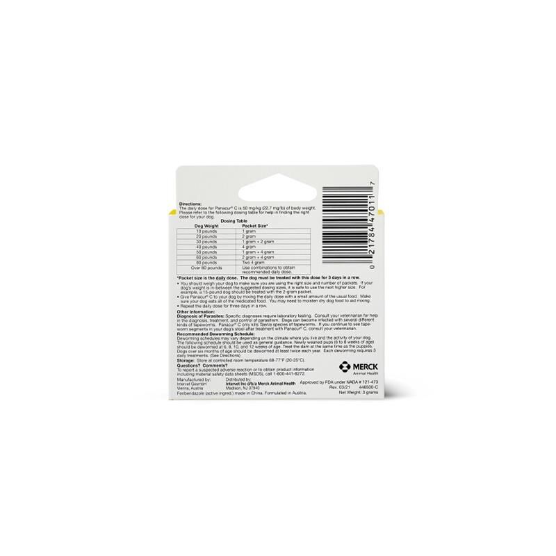 Panacur C Canine Dewormer 3x1 gm