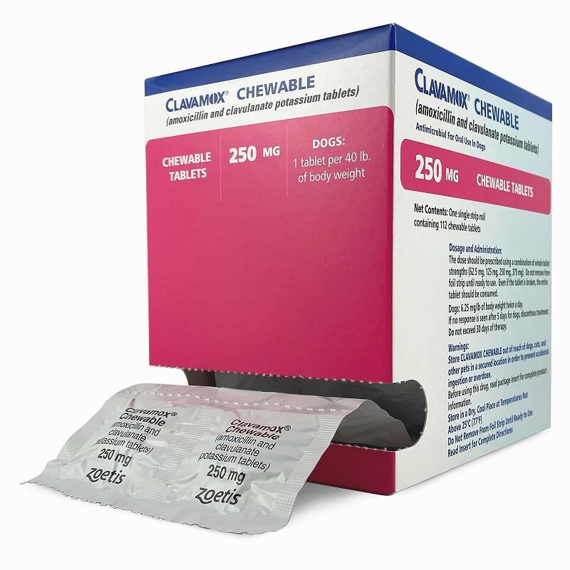 Clavamox Chewable Tablet, 250 mg