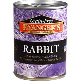Evanger's Grain Free Rabbit  Canned Dog and Cat Food, 13-oz  case of 12