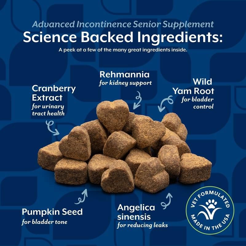 NaturVet Senior Advanced Incontinence Soft Chews Supplement for Dogs 60 Ct.