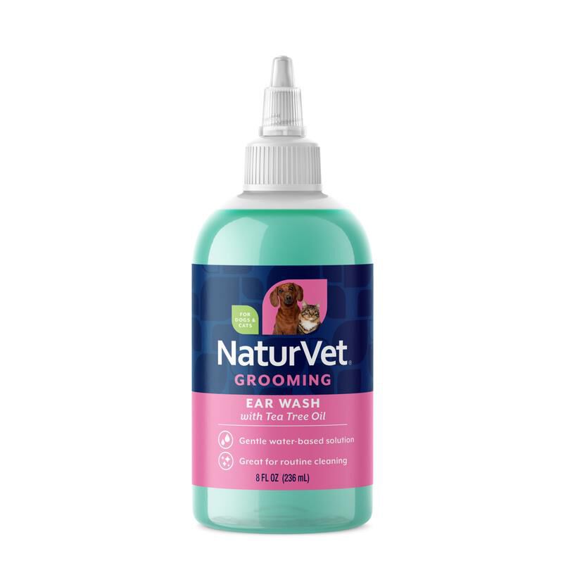 NaturVet Ear Wash w/Tea Tree Oil (Aloe & Baby Powder Scent) 8 oz