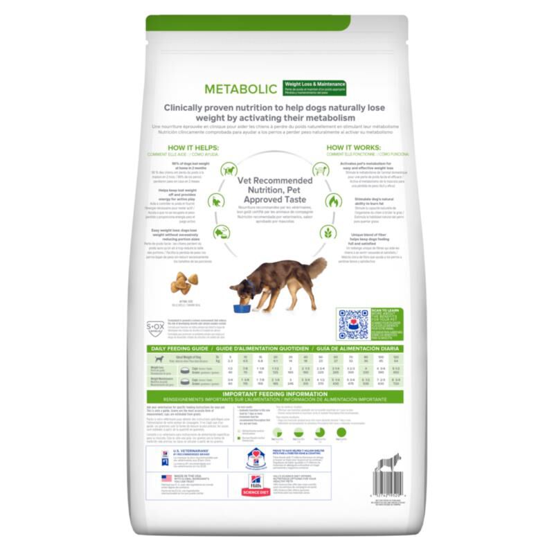 Hill's Prescription Diet Metabolic Chicken Flavor Dry Dog Food, 7.7 lb bag
