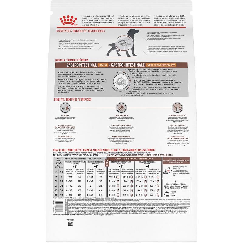 Royal Canin Veterinary Diet Adult Gastrointestinal Low Fat Dry Dog Food, 17.6 lb bag