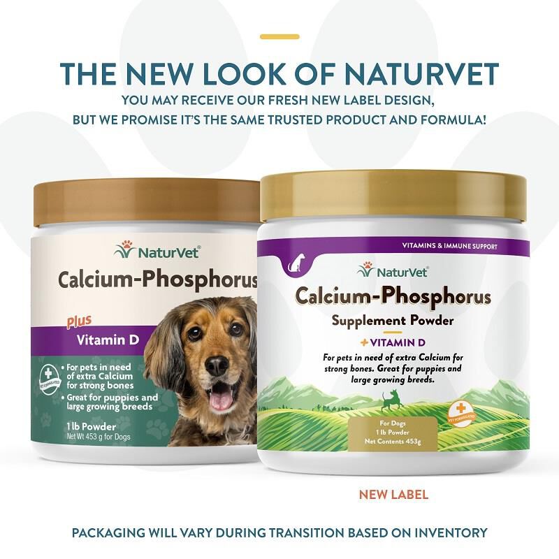NaturVet Calcium Phosphorus Plus Vitamin D Powder for Dogs 1 lb