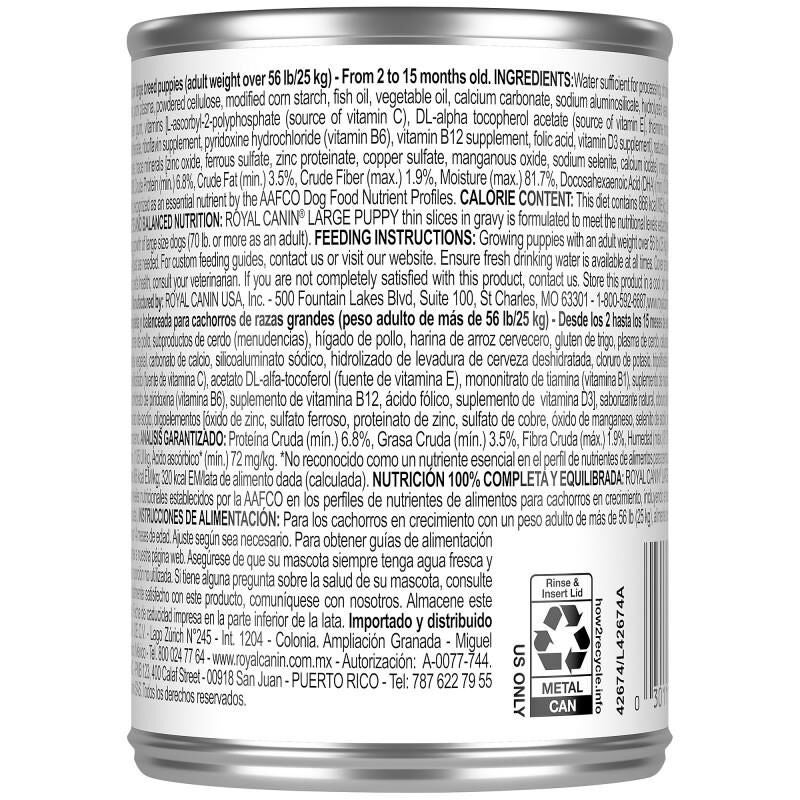 Royal Canin Size Health Nutrition Large Puppy Thin Slices in Gravy Canned Dog Food, 12 x 13 oz cans