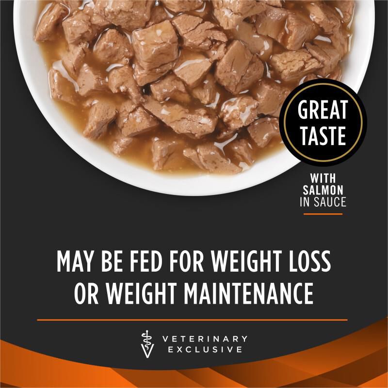 Purina Pro Plan Veterinary Diets OM Overweight Management Savory Selects with Salmon Wet Cat Food, 24 x 5.5 oz cans