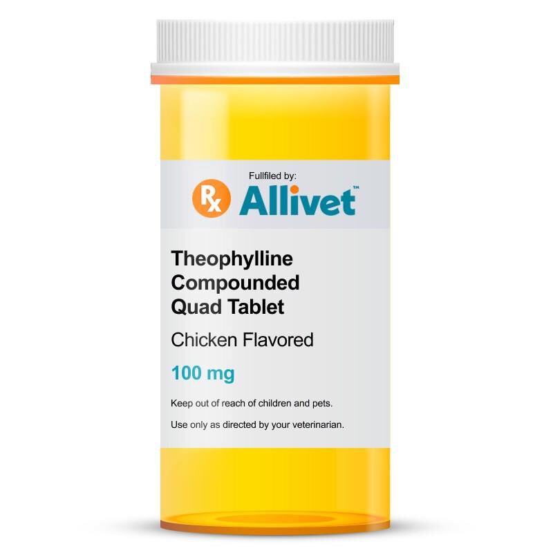 Theophylline Compounded Quad Tablet Chicken Flavored, 100 mg