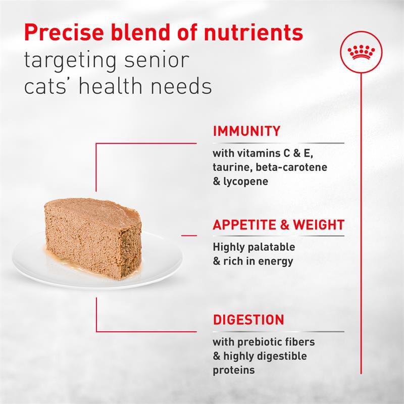 Royal Canin Health Nutrition Aging 11+ Senior Ultra Soft Mousse in Sauce Cat Food, 24 x 5.1 oz cans