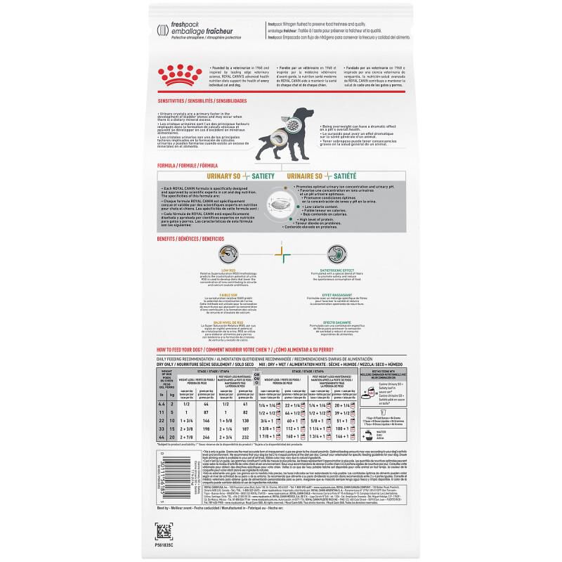 Royal Canin Veterinary Diet Adult Multifunction Urinary SO + Satiety Dry Dog Food, 17.6 lb. bag