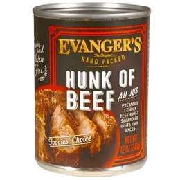 Evanger's Hand Packed Hunk of Beef Canned Dog Food, 12-oz  case of 12