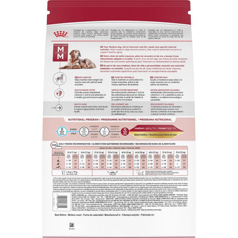 Royal Canin Size Health Nutrition Medium Aging 10+ Dry Dog Food, 30 lb bag