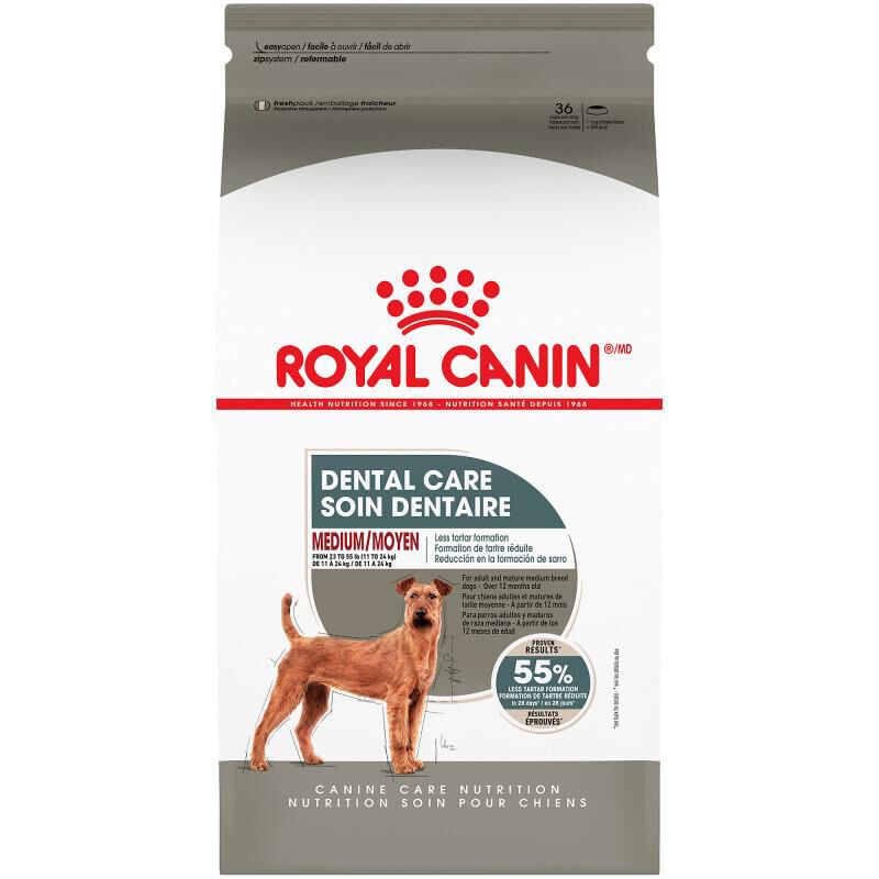 Royal Canin Canine Care Nutrition Adult Medium Dental Care Dry Dog Food, 28 lb bag