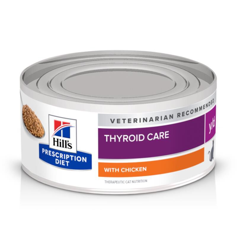 Hill's Prescription Diet y/d Thyroid Care with Chicken Canned Cat Food, 24 x 5.5 oz cans