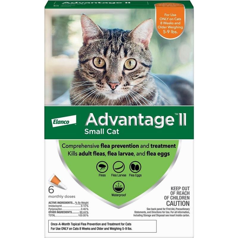 Advantage II for Cats 5-9  lbs Orange 6 Month