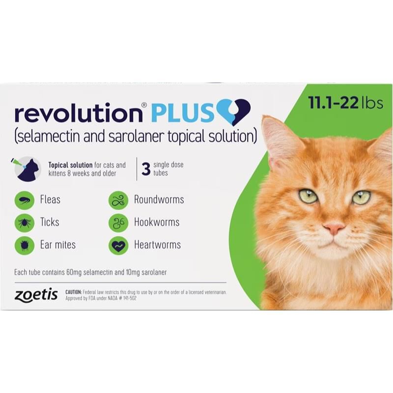 Revolution Plus for Cats 11.1-22 lbs Green 3 Month Supply