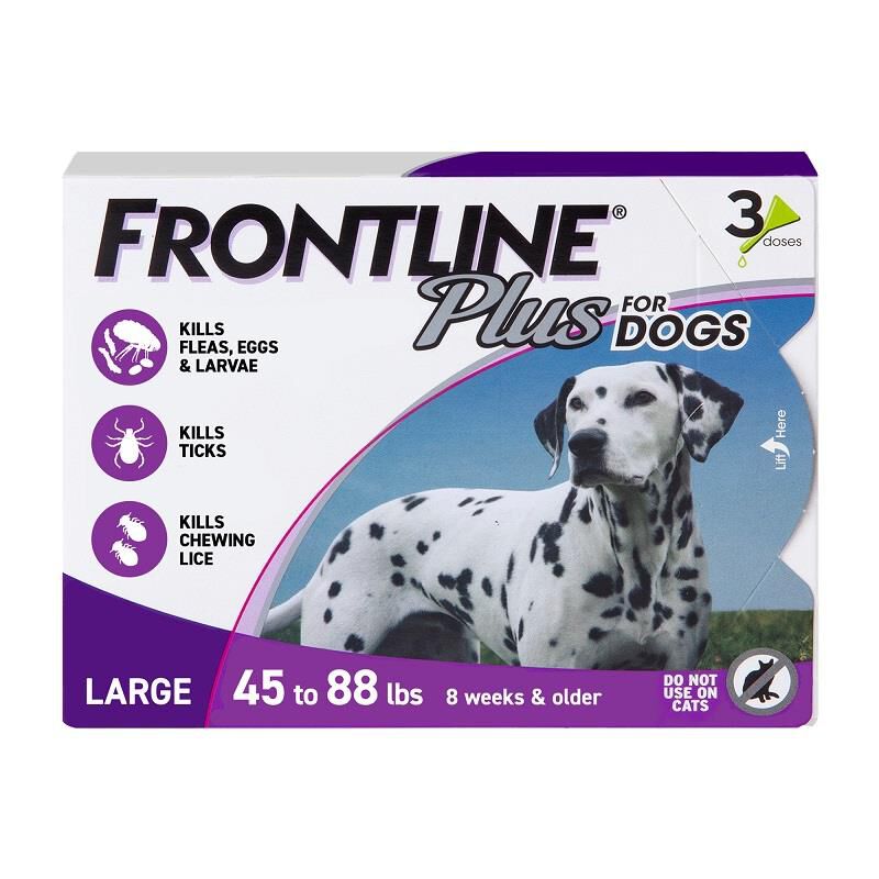 Frontline Plus for Dogs 45 - 88 lbs 3 Month Supply Purple