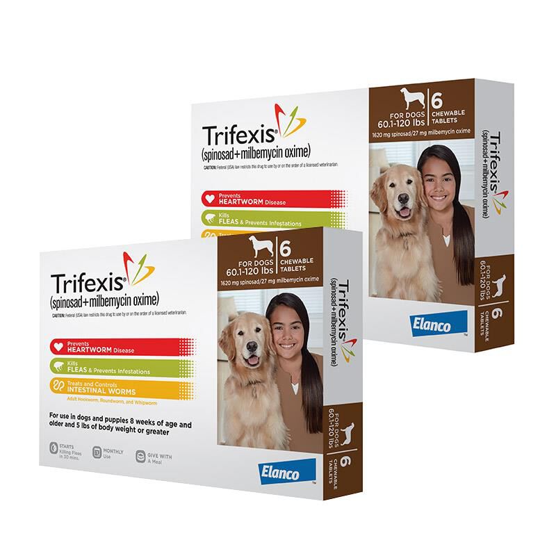Trifexis for Dogs 60.1-120 lbs 12 Month Supply Brown