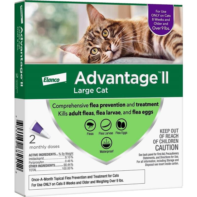 Advantage II for Cats over 9 lbs Purple, 2 Month Supply